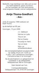 Overlijdens bericht Antje Goedhart