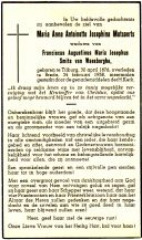 Maria Anna Antoinette Josephine Mutsaerts, w.v. Franciscus A..J. Smits van Waesberghe